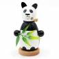 Preview: Räucherfigur Panda mit Bambus. Schwarz weißer Pandabär mit rundem Bauch und schwarzen Pandaaugen.