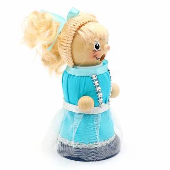 Räucherfigur Prinzessin mit blondem Haar und blauem Kleid