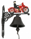 Nostalgische-Guß-Glocke Motiv Biker Motorrad Türglocke